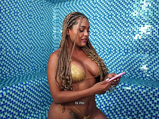 Beauty Latina Ebony gets fucked balls deep by a big dick on her round ass