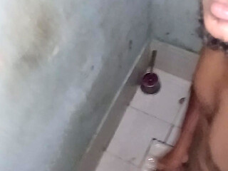 Handjob bathroom