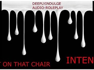 Red velvet chair creaks under intense breeding sounds that feel real