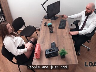LOAN4K - Sexy big tiddy babe wants her loaner to forgive her debt in exchange for sex