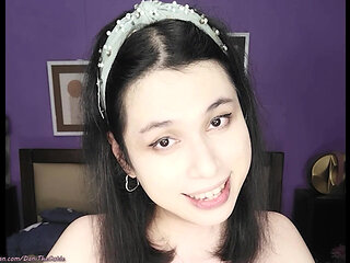 Cute tgirl DaniTheCutie lactates from her small breasts just for you