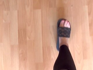 Feet in Flip-flops and Walking in Flip-flops