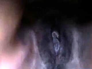 Busty black girl masturbates on webcam