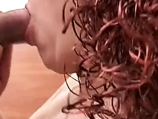 Amateur Redhead Sucks Cock Close-Up - Hairy Pussy & Big Ass Homemade Blowjob
