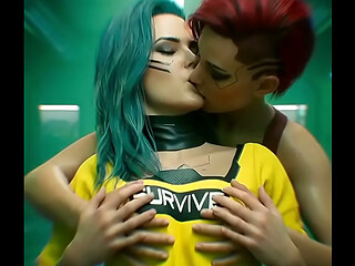 Cyberpunk 2077 - city of lesbian dreams (part 4 ) [ AI generated ]