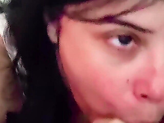 Sneaky Blowjob in the Studio - Deepthroat, Saliva and Big Tits in a See-through Dress - Selena Vega