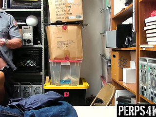 Horny Guard Fucks The Pervy Boy In The Back Room For Having Sex In The Bathroom