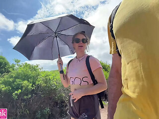 My girlfriend is getting nude on a public beach
