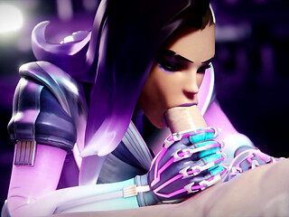 Sombra From Overwatch - Sloppy Blowjob, Doggystyle Big Ass in Oil and Titfuck Cumshot 3D Animation