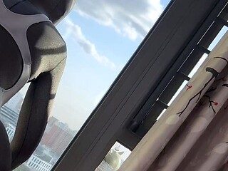 Latex slut solo anal masturbation