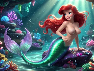 Sensual Mature Ariel Explores Her Magical Underwater Grotto With Long Human Legs And Graceful Poses In Fantasy