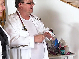 Hot Blonde Teen Vanessa Secret Cums in Gyno Chair