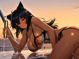 Caramel Skin Yacht Babe Toy Runway - Gold Vibe, Pearl Beads & Wet Squirting Show