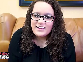 Curvy Curly Hair Harper Gets On Her Knees For Cum After Sex!