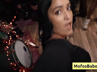 Brunette slutty teen takes massive cock between her natural big boobs and fuck it hard - Nia Bleu, Brett Maker
