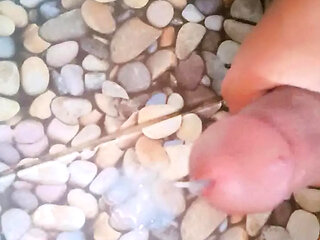 Pakistani Desi Boy Qamar is masterbating in Bathroom and ejection his cum on bathroom floor