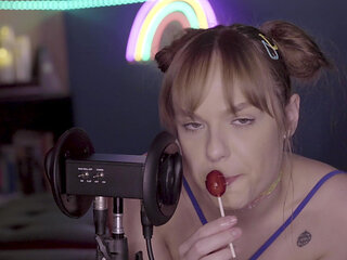 Extreme Close up Sexy Teen Eats Snacks