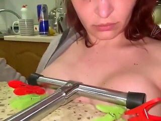 tits with clamps and pressing - solo