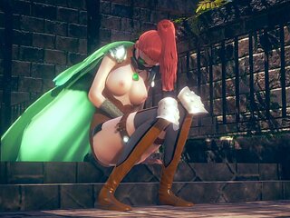 Redhair, steampunk, archery