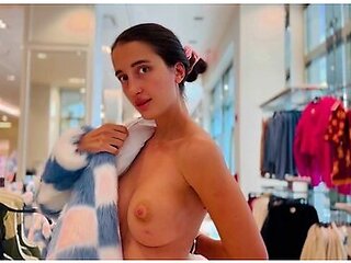 Compilation: Showing My Boobs In The Store