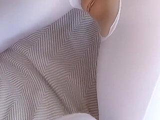 Footjob in Teasing Sexy Pantyhose and Cum on My Pussy