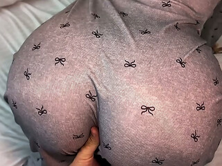 My stepmom'_s huge butt really stands out in those pajamas
