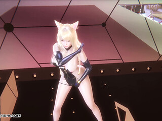 Mmd Hyo Min - Nice Body Ahri Sexy Striptease League of Legends Hentai Uncensored 4K 60fps