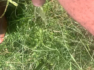 Pissing Compilation Desperate Male in Public - Piss on Grass