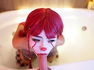 Real redhead wife gives POV blowjob