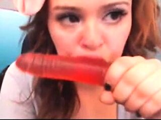 Redhead Amateur's Webcam Dildo Show