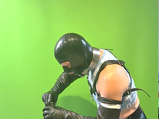 Dildo deepthroating and throat urination Via Dildo
