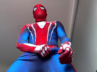 Peter Parker? Horny Spiderman Shoots Webs of Semen