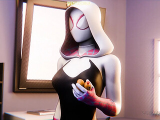 Teen GF gets her anal holes filled by Spider-Man