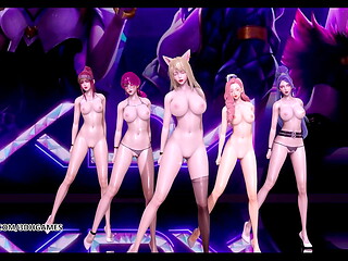 [MMD] SOMI - What You Waiting Sexy Naked Dance KDA Ahri Akali Kaisa Evelynn Seraphine League of Legends