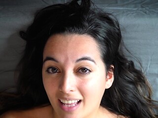 Small tit brunette teen fucks a big cock