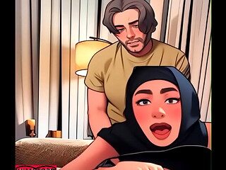 Arab Anime Hijab Girl Gets Fucked From Behind Facing Camera