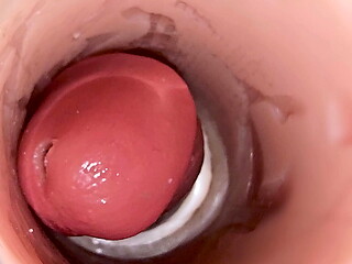 Camera inside deep pussy captures huge ejaculation of sperm