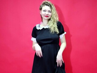 Busty blonde mature solo masturbation for webcam