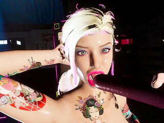 SEX and CYBERPUNK VR Game Checking out the Girl in the Garage