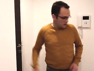 Wife doms her laughing husband while eating his pussy with enthusiasm.