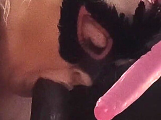 Pretty Little Mouth Gagging on Cock Stuck to the Headboard Pop Pop Pop
