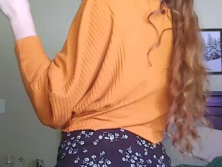 Amateur striptease and Solo masturbation