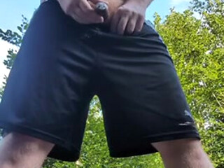 Pissing in a condom and squirting sperm into it