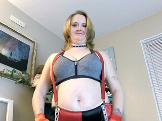 Red Satin Gloves Big Tits Titjob