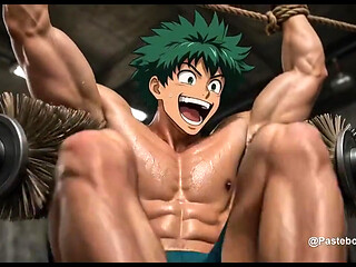 Strung Up By The Wrists - Spinning Brush Machines All Over His Armpits And Ribs (2D Anime Bara)