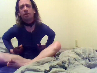 Solo Transgirl Pinching, Slapping and Pulling Her Own Tiny Tits