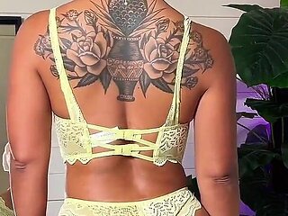 Transparent Lingerie Try on for Black MILF