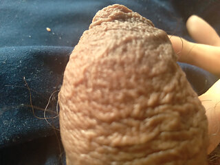 gay  masturbates his monster cock with great heat