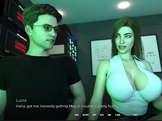 In Security 5 Luna Got Her as Spanked by Gary and Blowjob to Darius