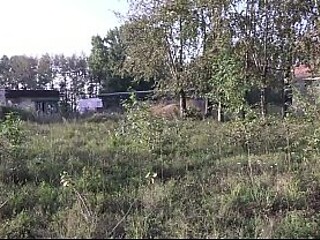 BBW pees outdoors, giving a powerful stream of urine from her hairy cunt.